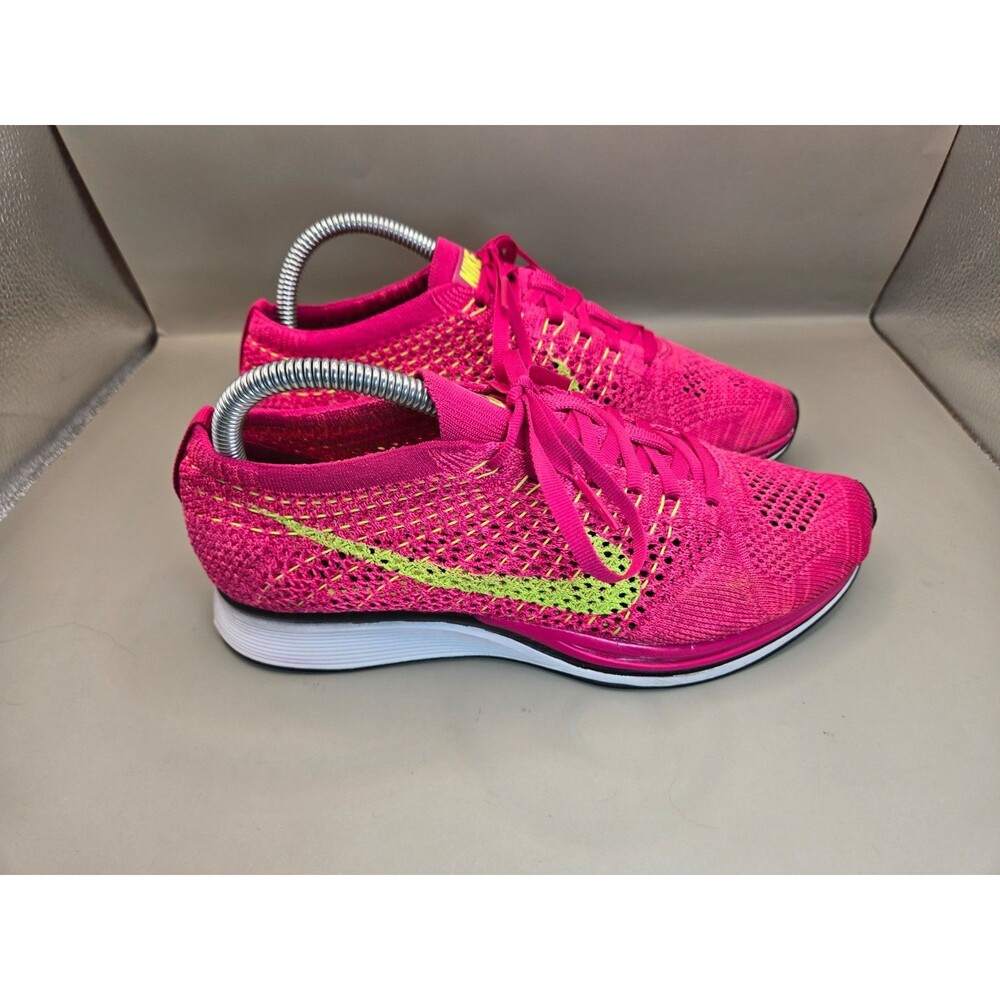 Nike Flyknit Racer Fireberry Shoes Men's 7 Pink Volt Running Athletic Sneakers